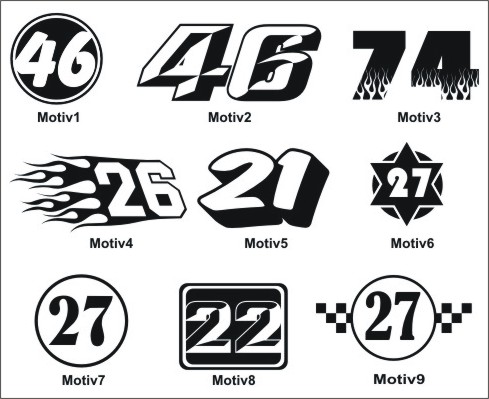 startnummer racing rennnummer aufkleber sticker