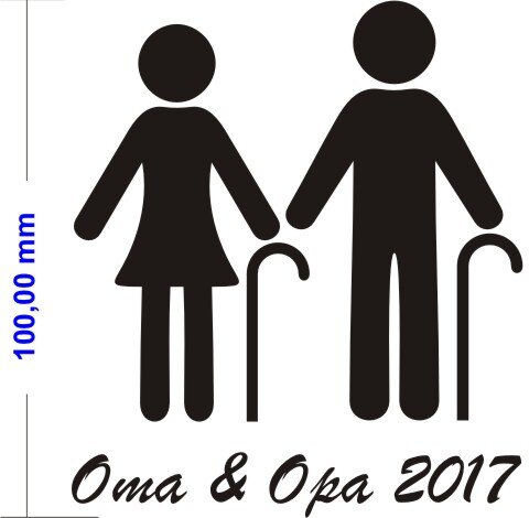 Oma & Opa 2017 Aufkleber Piktogramm