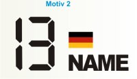 Startnummer mit Namen und Deutsche Flagge individuell gestalten