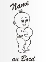 MO3 Personalisierte Babyaufkleber 20 cm Groß ideal...