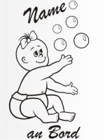 MO6 Personalisierte Babyaufkleber 20 cm Groß ideal...