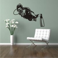 Wandtattoo Sporttaucher, Taucher Wanddeko