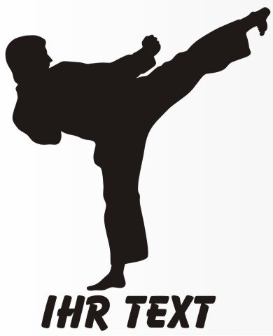 INDIGOS UG Autoaufkleber Karate – Blauer Konturaufkleber Ohne Hintergrund, 87x99 Cm – Selbstklebend Für Auto, Fenster & Mehr