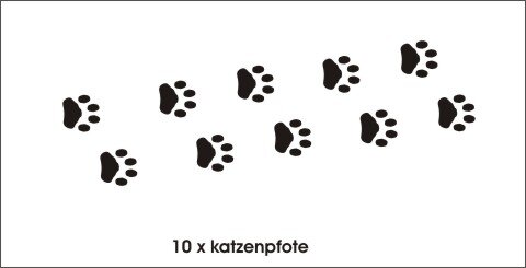 Katzenpfoten Wandtattoo Tapeten Deko, Wanddeko