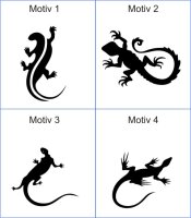 Gecko Aufkleber 4 verschiedene Motive