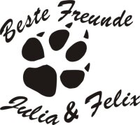 Hundeaufkleber Beste Freunde mit Ihrem und Name Ihres Hundes