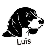 Hundeaufkleber Beagle mit dem Namen Ihres Hundes