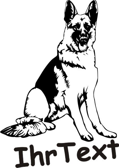 Hundeaufkleber Deutsche Schäferhund 03DR mit dem Namen Ihres Hundes