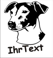 Hundeaufkleber Jack Russell 02DR mit dem Namen Ihres Hundes