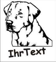 Hundeaufkleber Labrador 01DR mit dem Namen Ihres Hundes