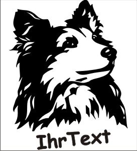 Sheltie Hundeaufkleber Shetland Schäferhund 02 mit dem Namen Ihres Hundes