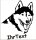 Hundeaufkleber Siberian Husky 02 mit dem Namen Ihres Hundes