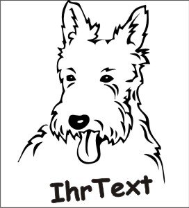 Hundeaufkleber West Highland Terrier mit dem Namen Ihres Hundes