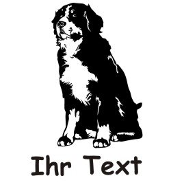 Hundeaufkleber Berner Sennenhund 01DR mit dem Namen Ihres Hundes