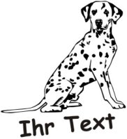 Hundeaufkleber Dalmatiner DR mit dem Namen Ihres Hundes