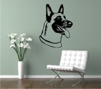 Wandtattoo Belgischer Malinois 03DR mit dem Namen Ihres...