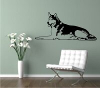 Wandtattoo Husky 01DR mit dem Namen Ihres Hundes