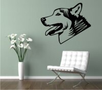 Wandtattoo Husky 02DR mit dem Namen Ihres Hundes