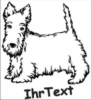 Wandtattoo Scottish Terrier 02 mit dem Namen Ihres Hundes