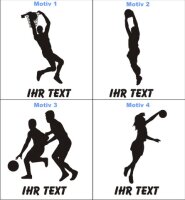 Basketball Aufkleber Autoaufkleber mit Text