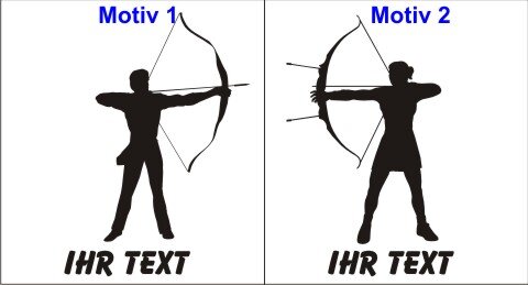 Bogenschiessen Aufkleber Autoaufkleber mit Text
