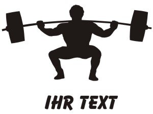 Gewichtheben Aufkleber Autoaufkleber mit Text