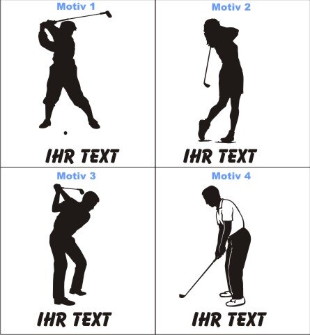 Golf, Golfer Aufkleber Autoaufkleber mit Text