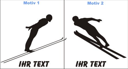 Skispringen Aufkleber Autoaufkleber mit Text
