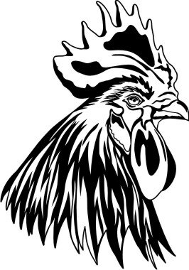Hahn Kopf Aufkleber, Vogelaufkleber Rooster Head Sticker