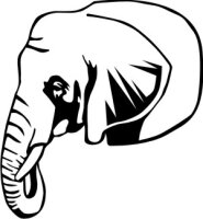 Elefant DR Aufkleber