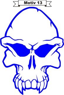 Totenkopf Skull Aufkleber, Totenkopfaufkleber M-13