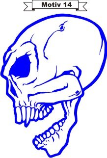 Totenkopf Skull Aufkleber, Totenkopfaufkleber M-14