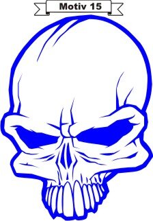 Totenkopf Skull Aufkleber, Totenkopfaufkleber M-15