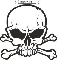 Totenkopf Skull Aufkleber, Totenkopfaufkleber M-18