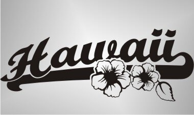MO44 Hawaii Beach Sticker, Blumen Hibiskus Aufkleber