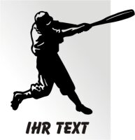 Baseball Batter Aufkleber Autoaufkleber mit Text 02MG