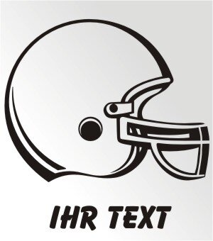 Football Helm Aufkleber Autoaufkleber mit Text