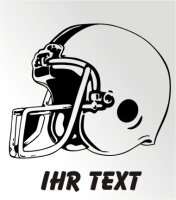 Football Helm MG Aufkleber Autoaufkleber mit Text