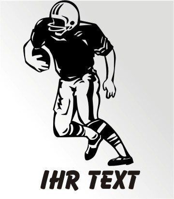 Football Spieler M1 Aufkleber Autoaufkleber mit Text