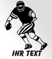 Football Spieler M2 Aufkleber Autoaufkleber mit Text
