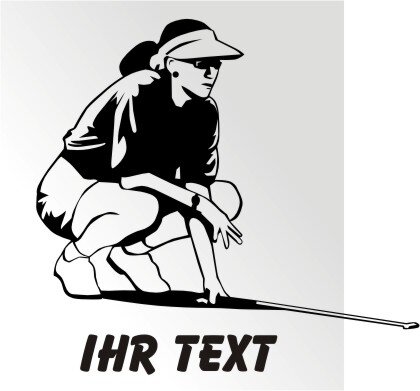 Golfspielerin Aufkleber Golf Sport Sticker mit Text