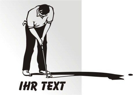 Golfer Aufkleber Golf Sport Sticker Golfspieler mit Text MO02