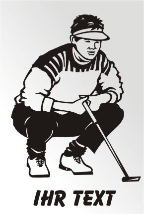 Golfer Aufkleber Golf Sport Sticker Golfspieler mit Text MO04