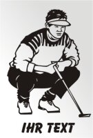 Golfer Aufkleber Golf Sport Sticker Golfspieler mit Text...