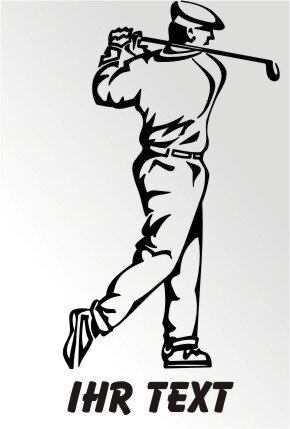Golfer Aufkleber Golf Sport Sticker Golfspieler mit Text MO05