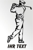 Golfer Aufkleber Golf Sport Sticker Golfspieler mit Text...