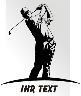 Golfer Aufkleber Golf Sport Sticker Golfspieler mit Text DR