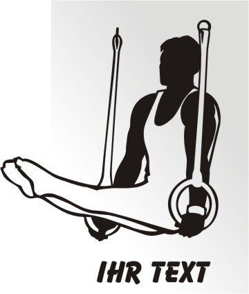 Gymnastics Ring Aufkleber Autoaufkleber mit Text