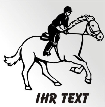 Pferde Reitsport Aufkleber, Reitsportaufkleber mit Text. MO11
