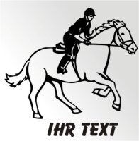 Pferde Reitsport Aufkleber, Reitsportaufkleber mit Text....